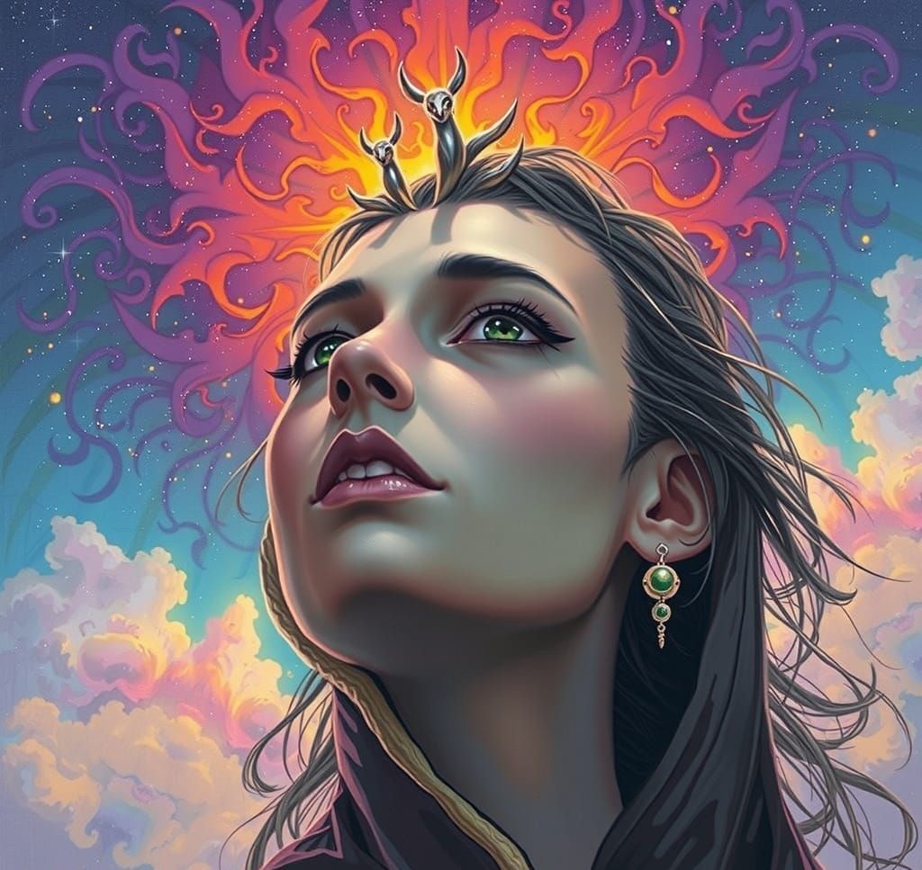 Alluring Drow Elf with Red Eyes