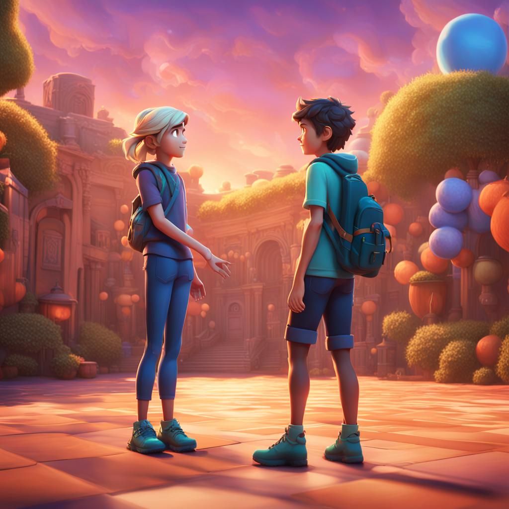 Percabeth Fan Art in Pixar Style