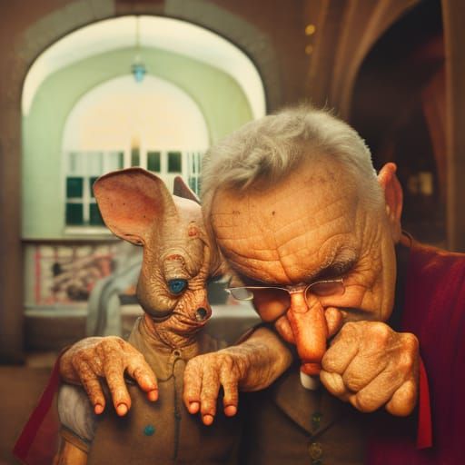 Grandma and Grandpa Blowing Their Noses