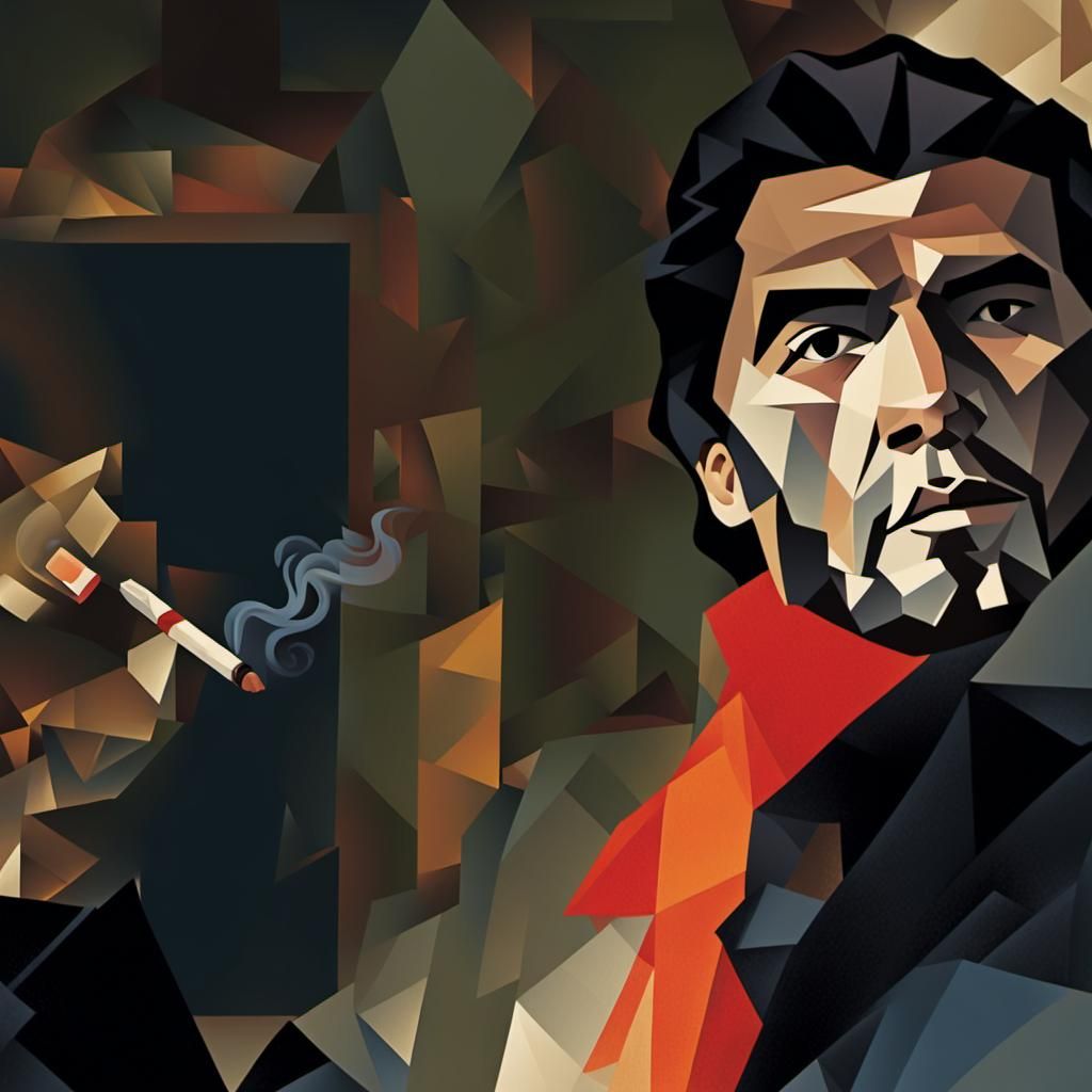 Che Guevara in a Geometric Revolutionary Portrait