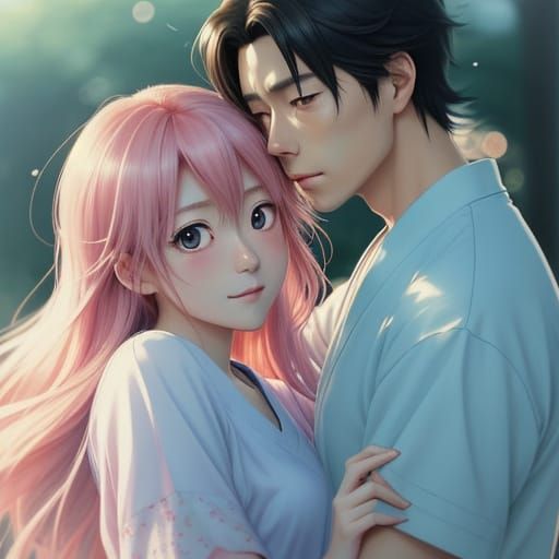 Shinichi Kudo with his girlfriend Ran Mouri