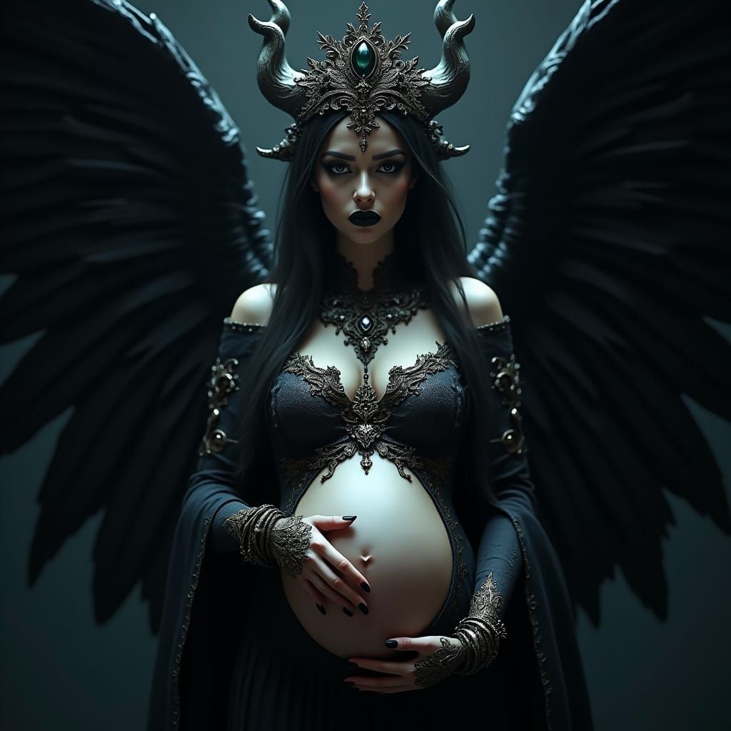 Evil Queen of Hell in 3D With Wings