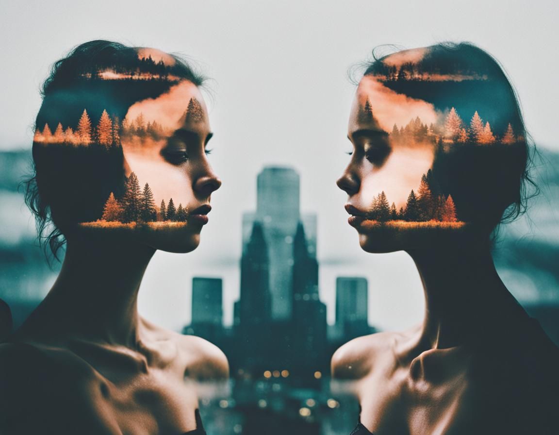 Abstract Double Exposure Generative AI Art