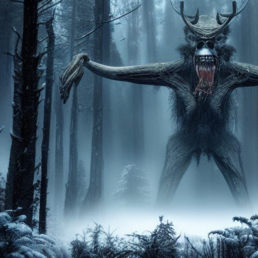 Cinematic Wendigo Digital Matte Painting