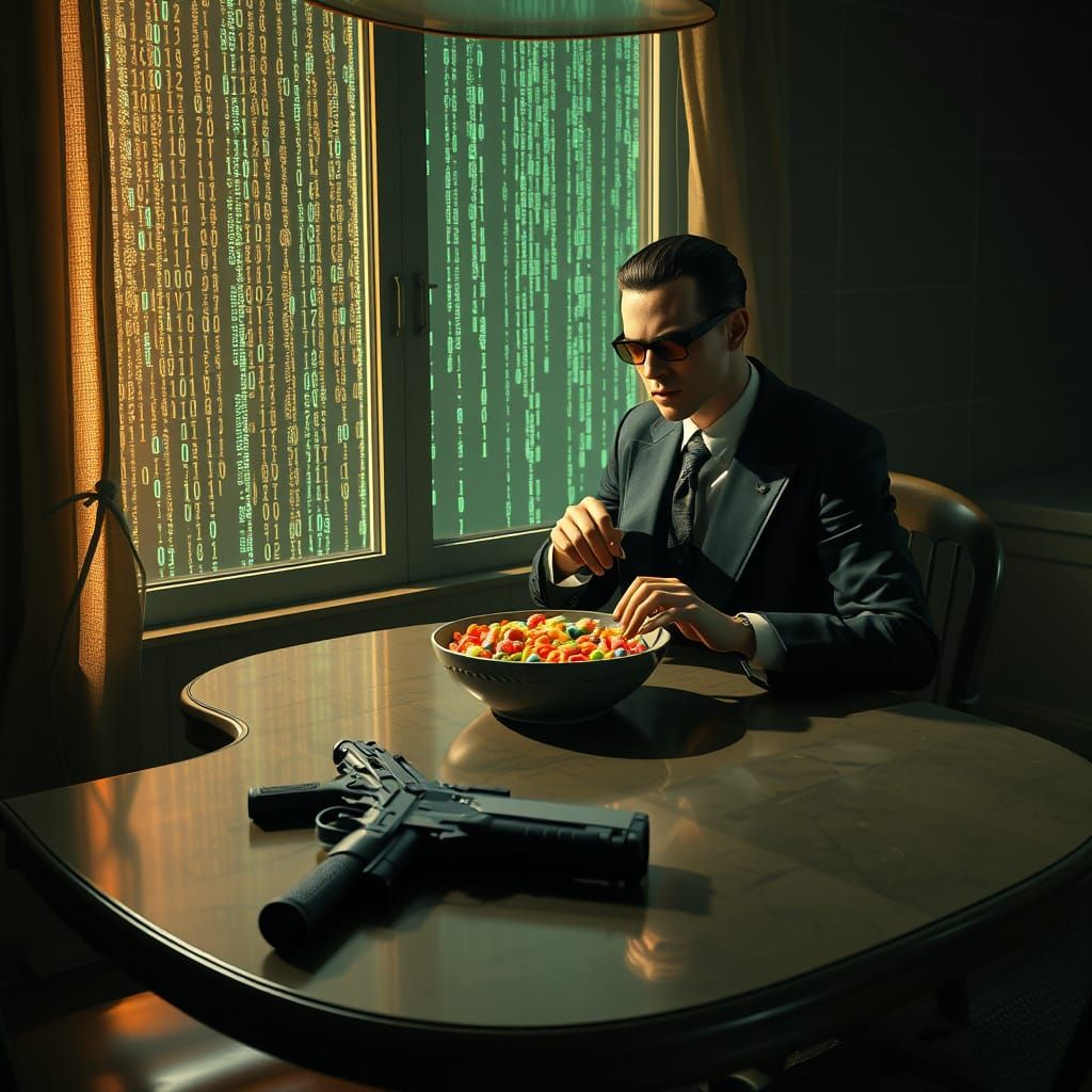 Agent Smith's Cereal: Matrix meets 50s Kitchen