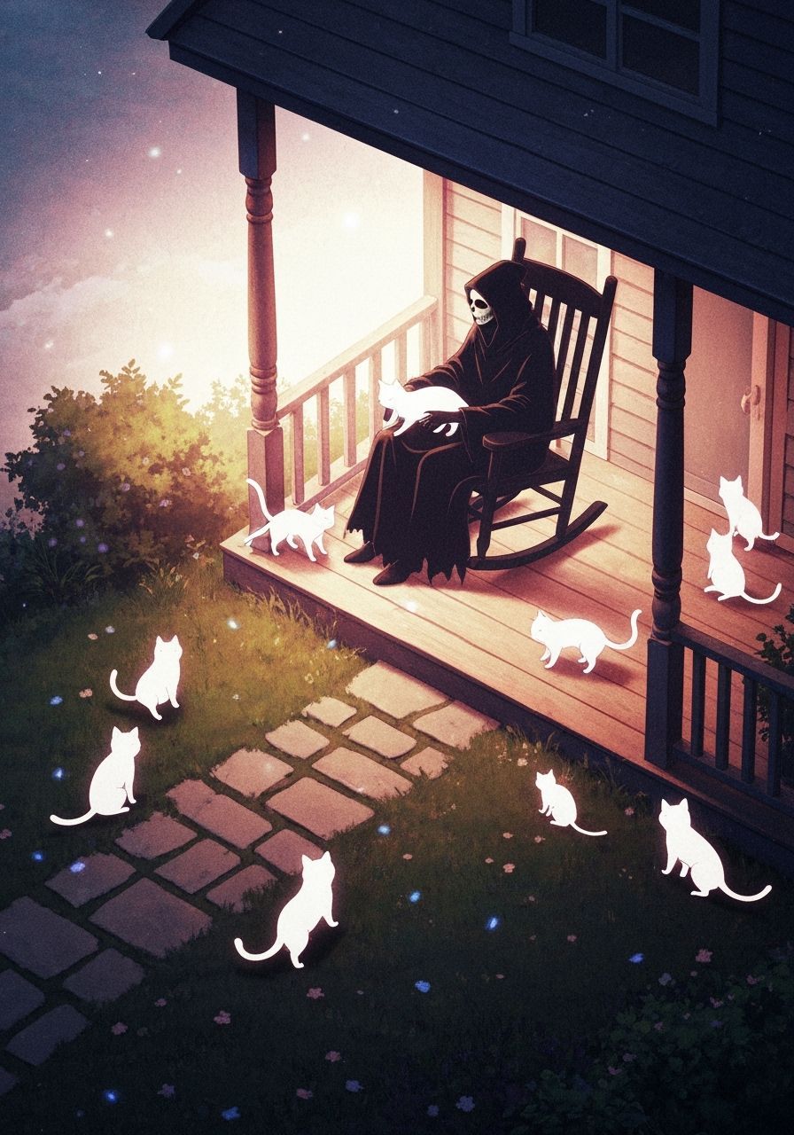 Ethereal Grim Reaper in Anime Style