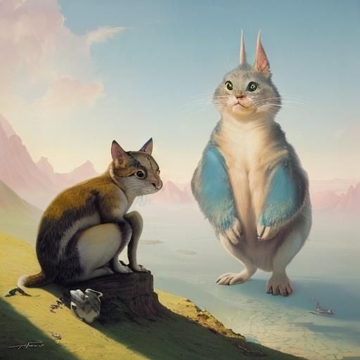 Utopian Dreamscape in Surrealist Style