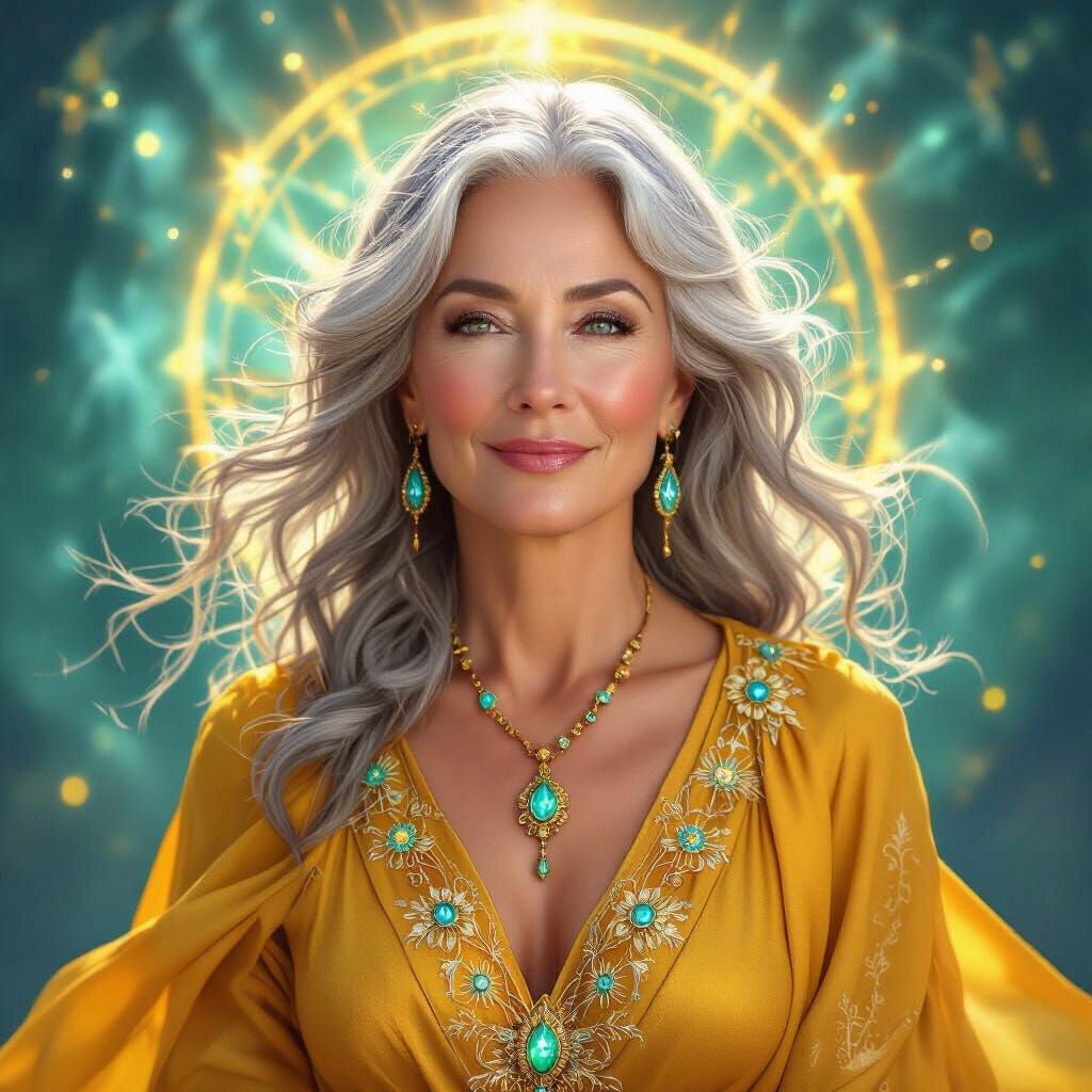 Divine Ethereal Portrait of Radiant Empowered Woman