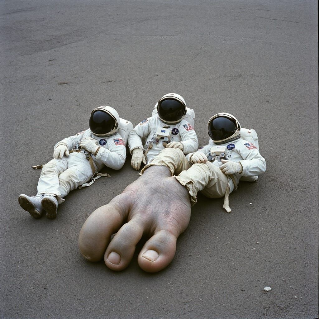 Lonely Astronauts as Toenails in Surreal Landscape