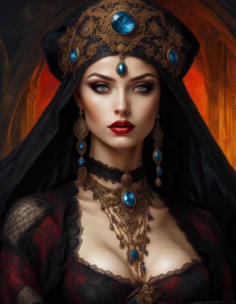 Gorgeous Gothic Mistress in a Classic Style