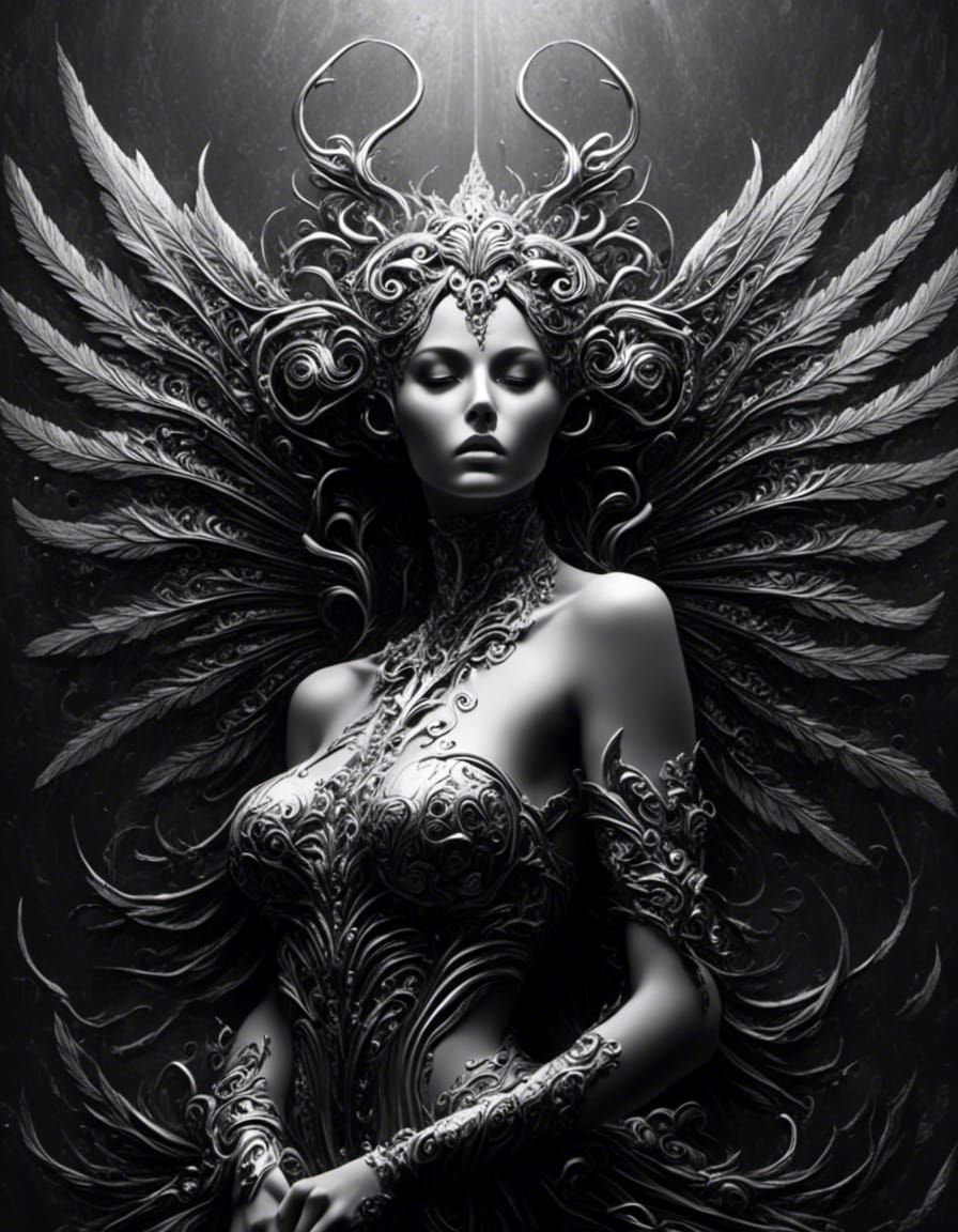 Fallen Angel in Graffiti Art Style