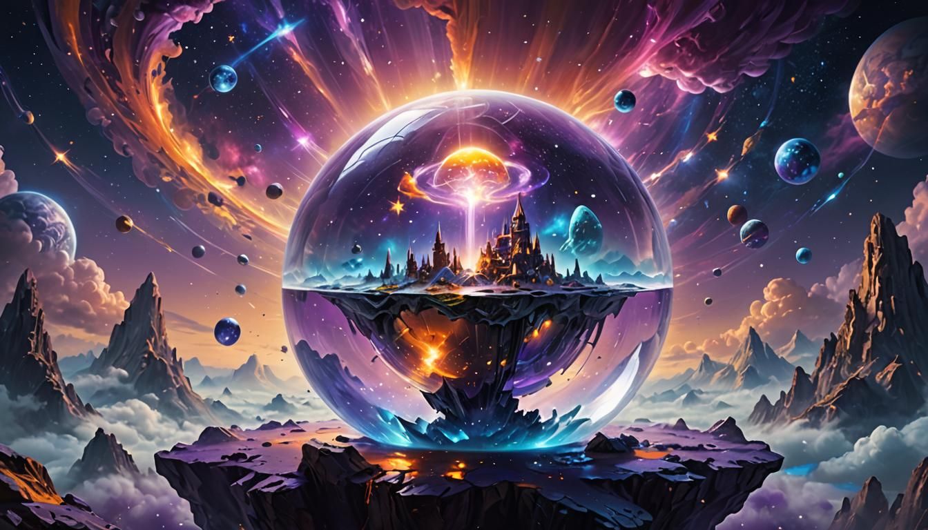 Universe in Crystal Globe: Fantasy Matte Painting