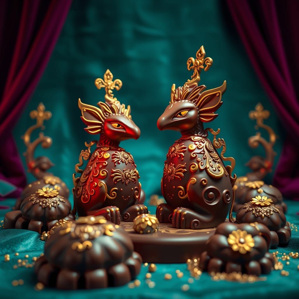 Ornate Chocolate Sculptures in Dystopian Style