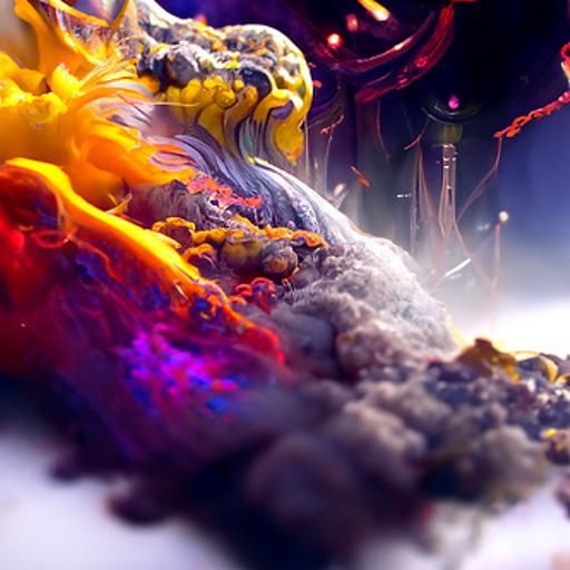 Smoldering Cosmic Cloud Creature: Detailed Matte Painting