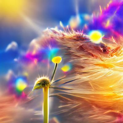 Dandelion Seeds in Sunlight