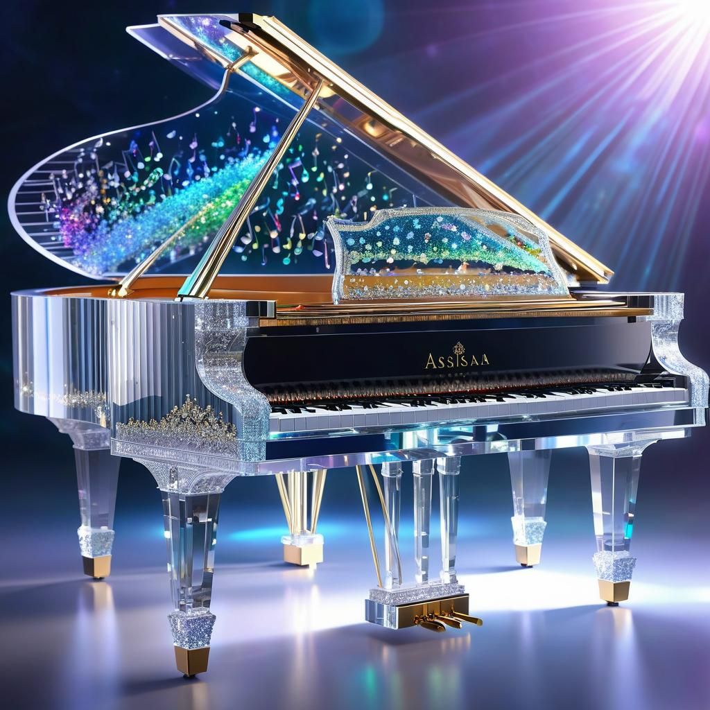 Crystal Grand Piano in Gemstone Shimmers