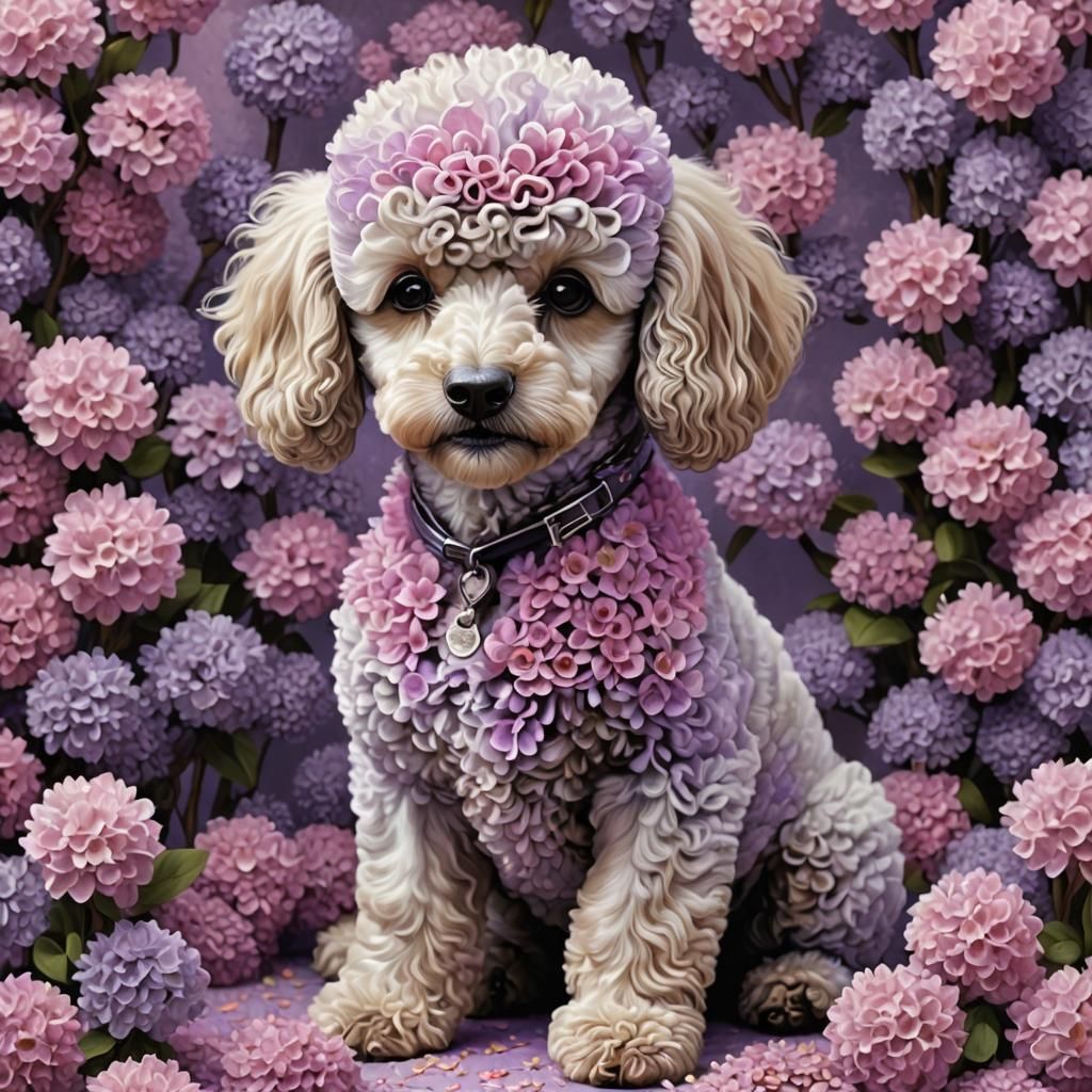 Super cute poodle intricate impressionist flair by Symmetric...