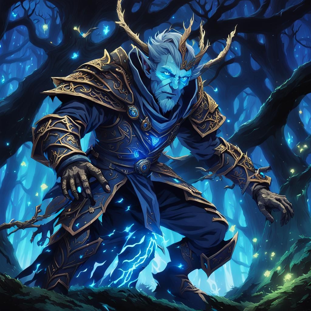 Sorcerer on Goblin in Dark Forest: Anime Key Visual