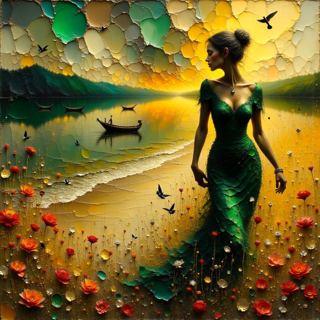 Whimsical Ballerina in a Dreamy Landscape