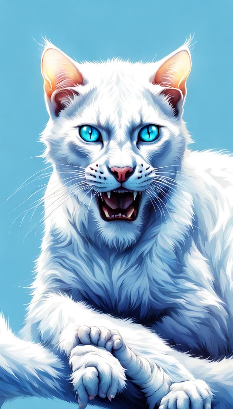 Albino Four-Armed Werecat: Bio Art Experiment