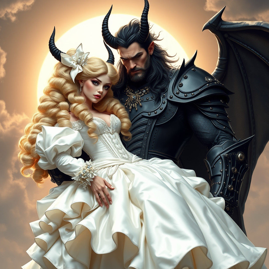 Demon King and Sissy Bride in Romantic Style