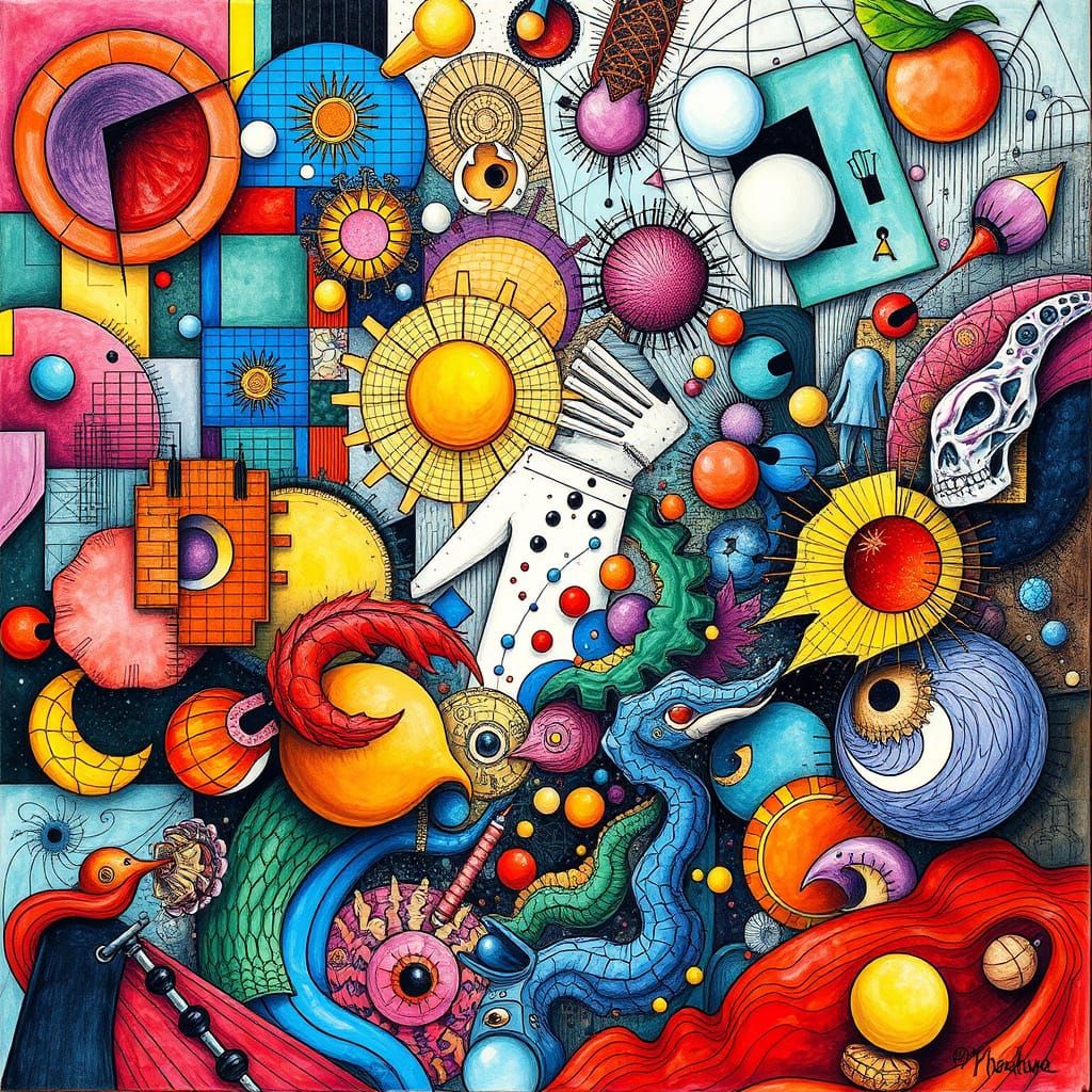 Abstract Defence Mechanisms as Impasto Pen Drawing