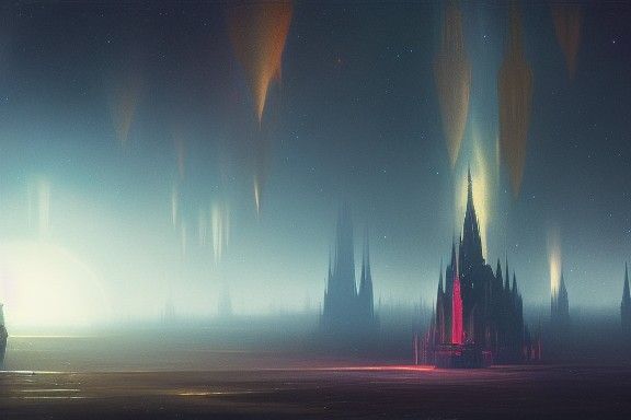 Dark Fantasy Landscape by Rutkowski and Mucha