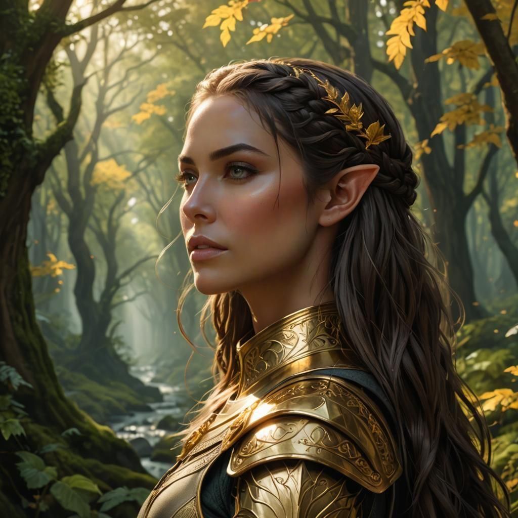 Epic High Elven Knight in Golden Forest