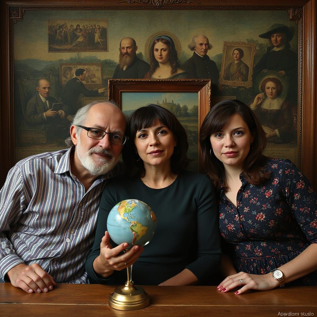 Elegant Woman Pondering Genius in Art Nouveau Style