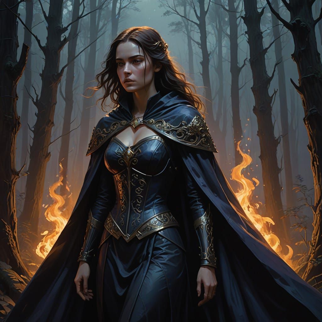 Enchanting Portrait in Dark Fantasy Style