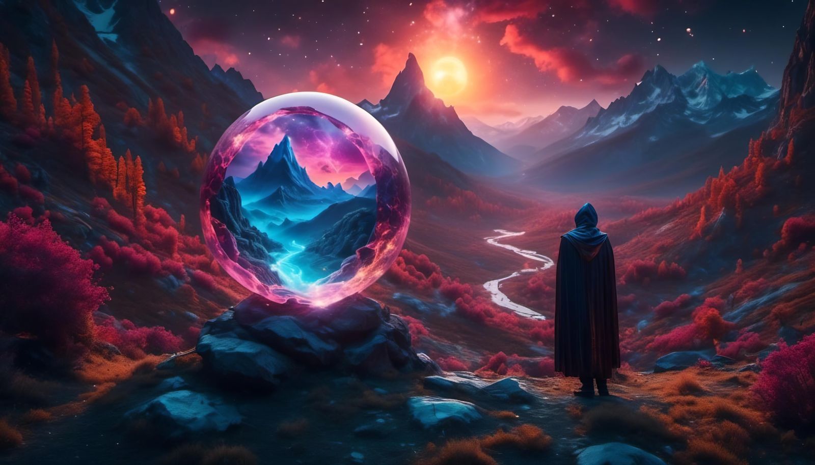 Fantasy Tarot Card Featuring Powerful Wizard