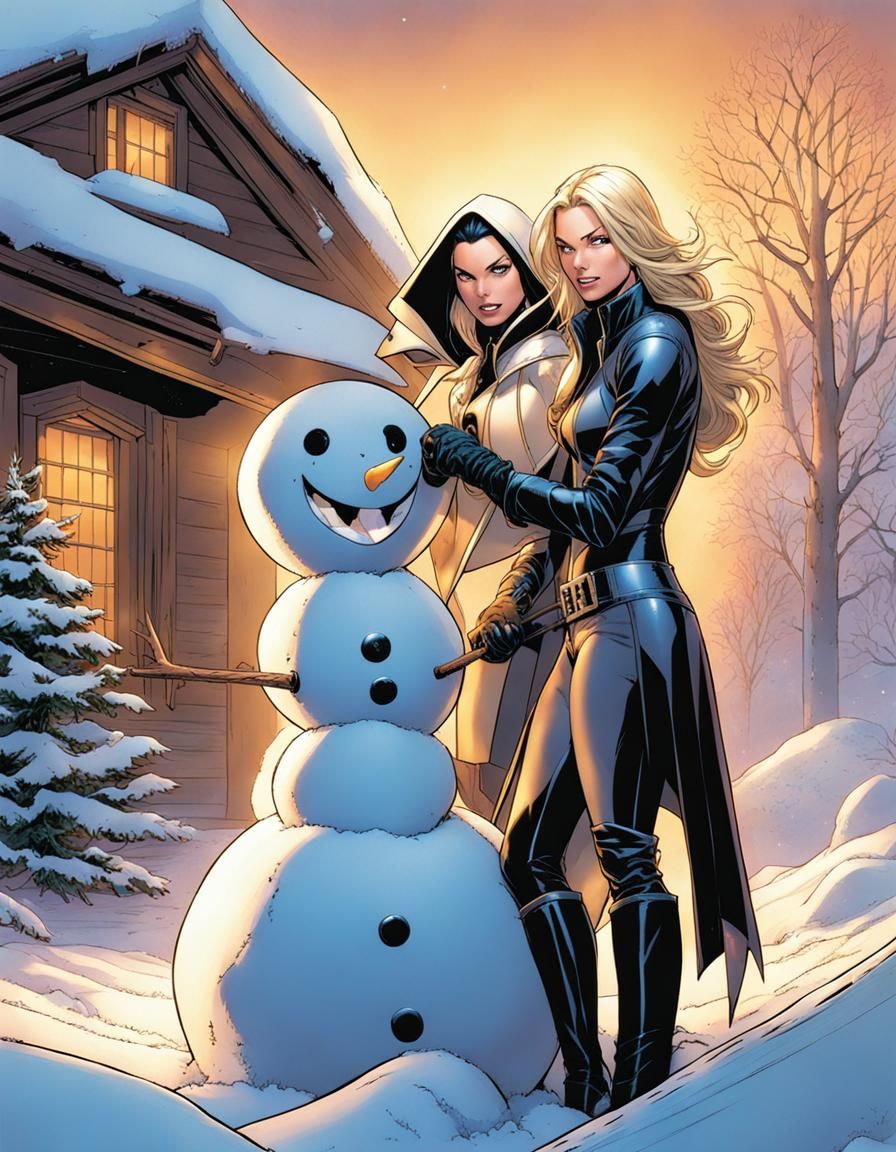 X-23 and Emma Frost Build a Snowman