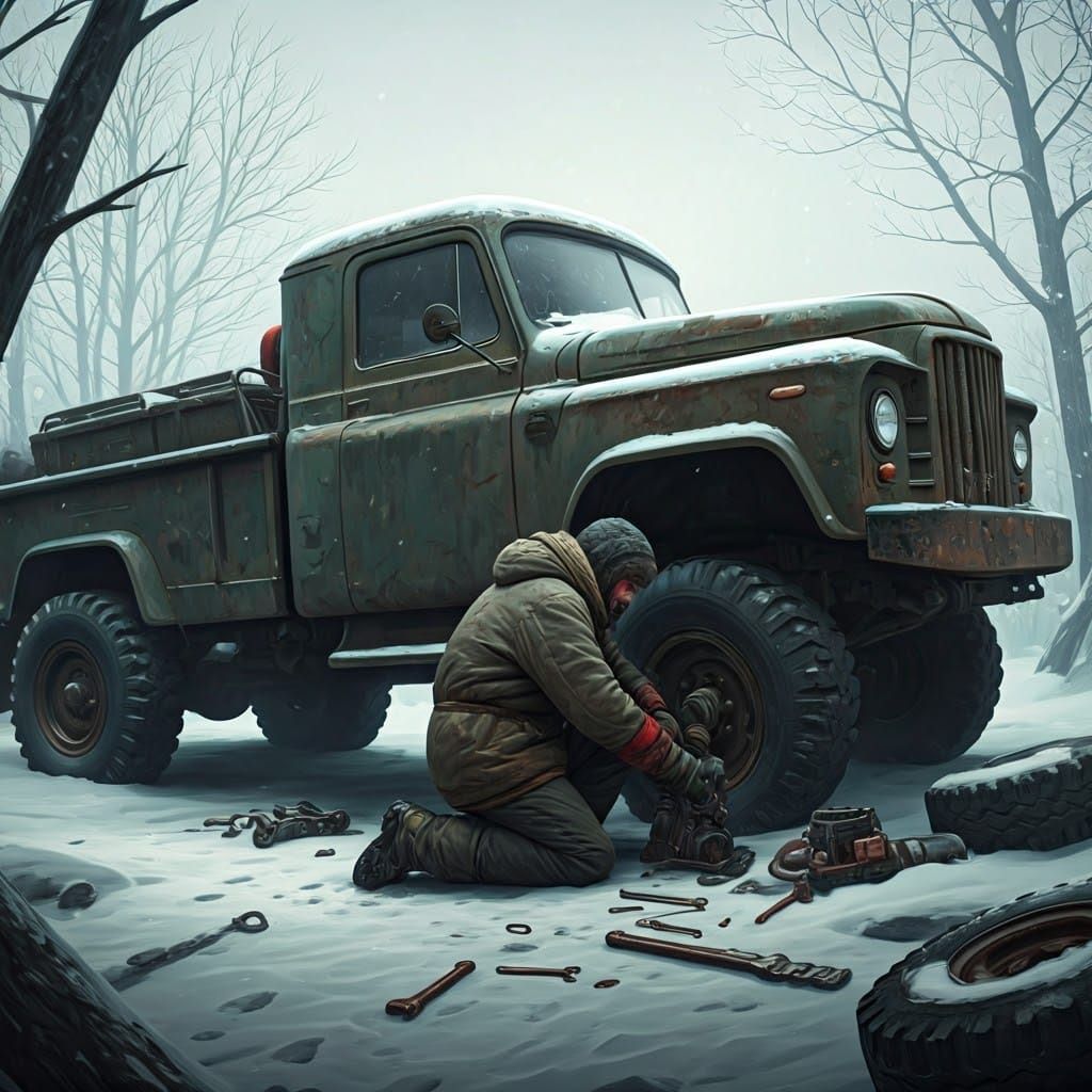 Winter Survivalists Repair Truck in Desolate Quebec