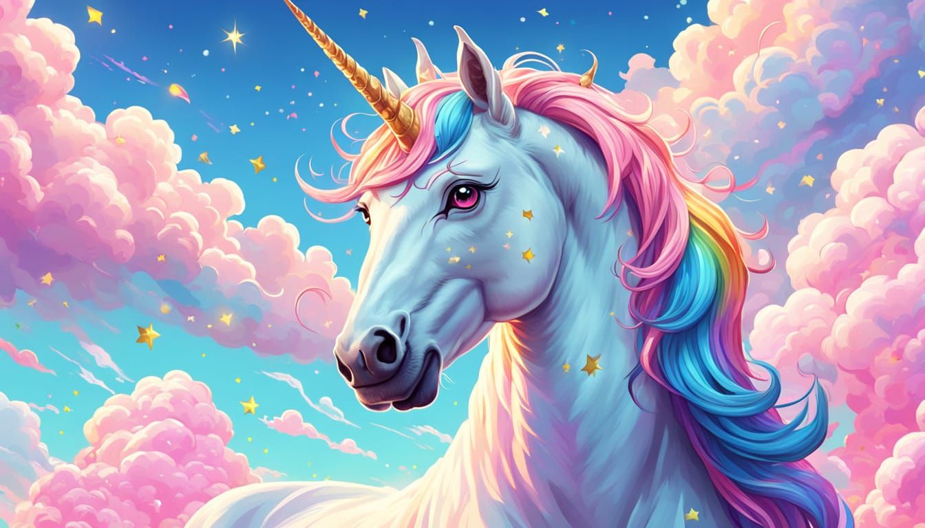 Magical Pastel Unicorn in Kawaii Art Style