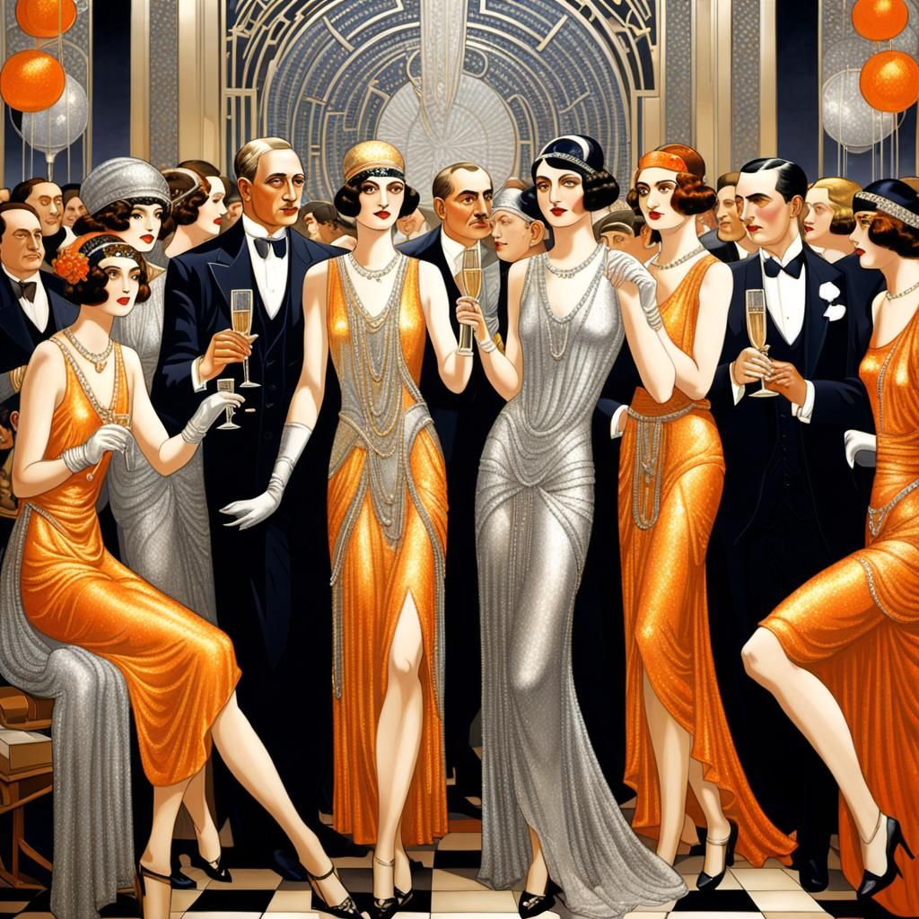 Roaring 20s Art Deco Party with Champagne