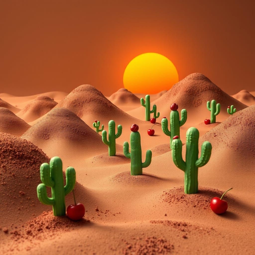Edible Desert Landscape: Chocolate Mousse Dunes & Marzipan C...