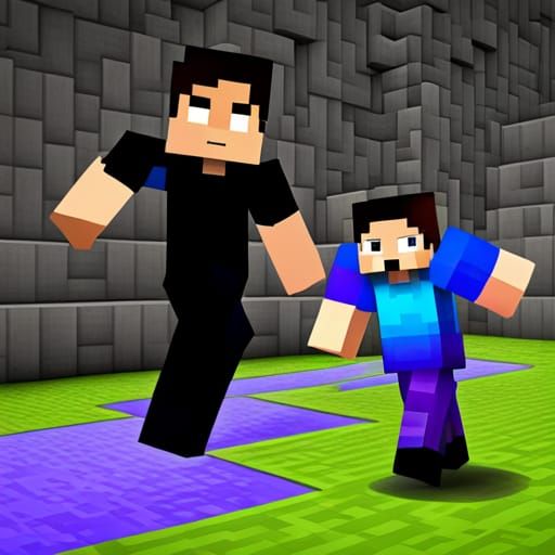 Minecraft Steve's Psychedelic Trip with Enderman