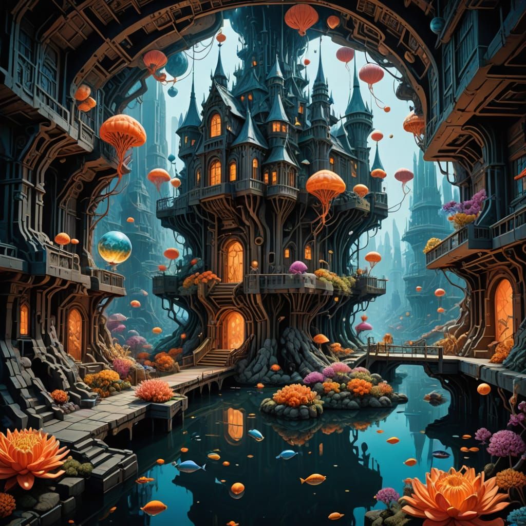 Surreal Cosmic Carnival: Liquid Metal Worlds Collide