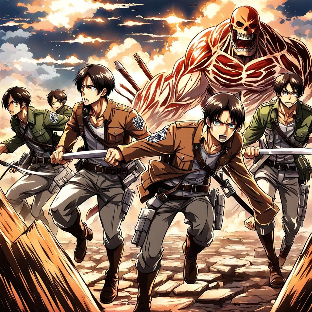 Eren Yeager Leads Attack on Titan in Anime Style