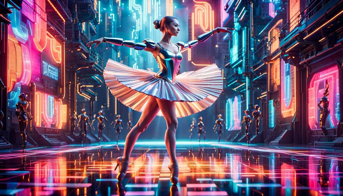 Ballerina Android Dancing in the Street