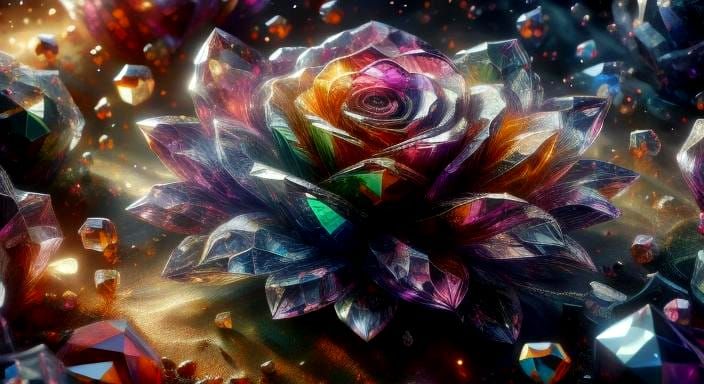 Crystal Gemstone Pulsar Garden Geode in 3D