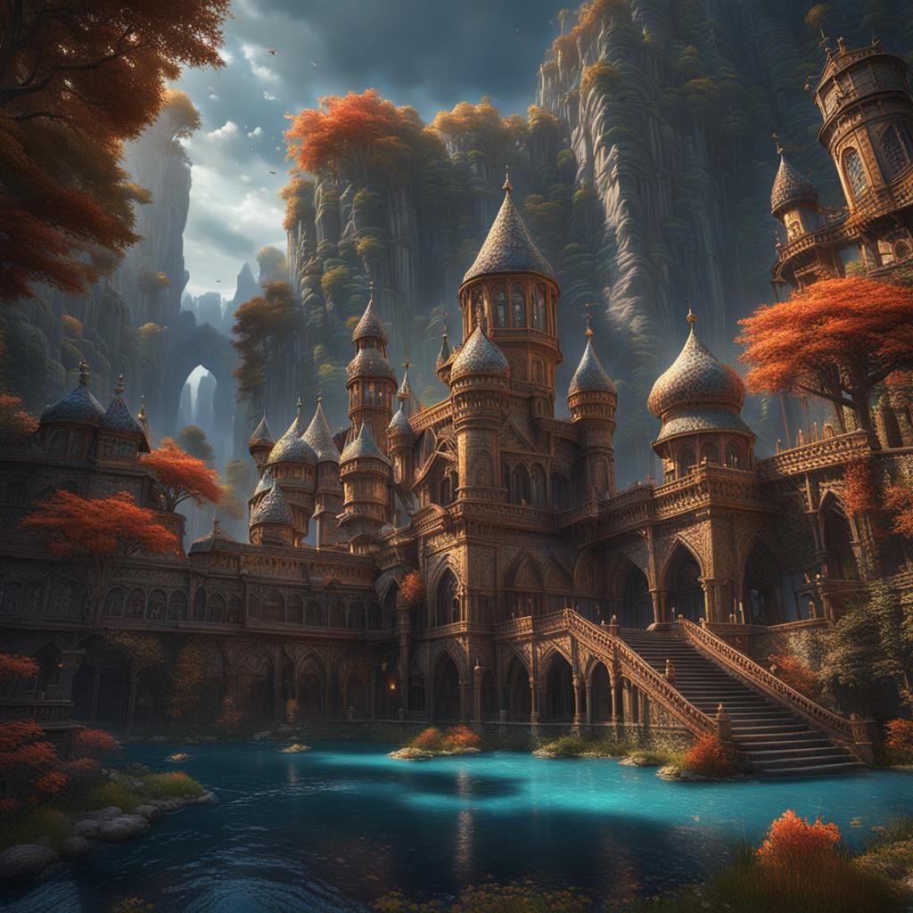 Fantastical Matte Painting with Intricate Details