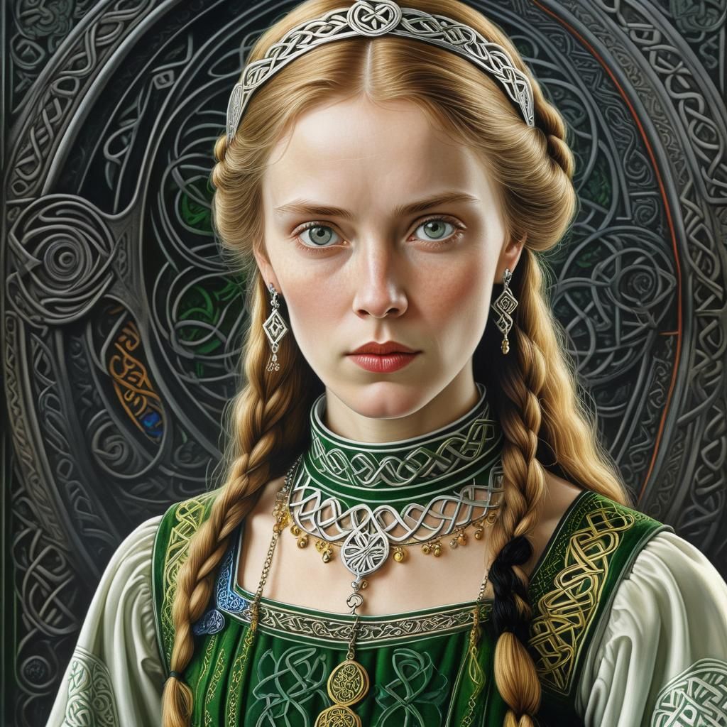Celtic Beauty Portrait in Renaissance Style