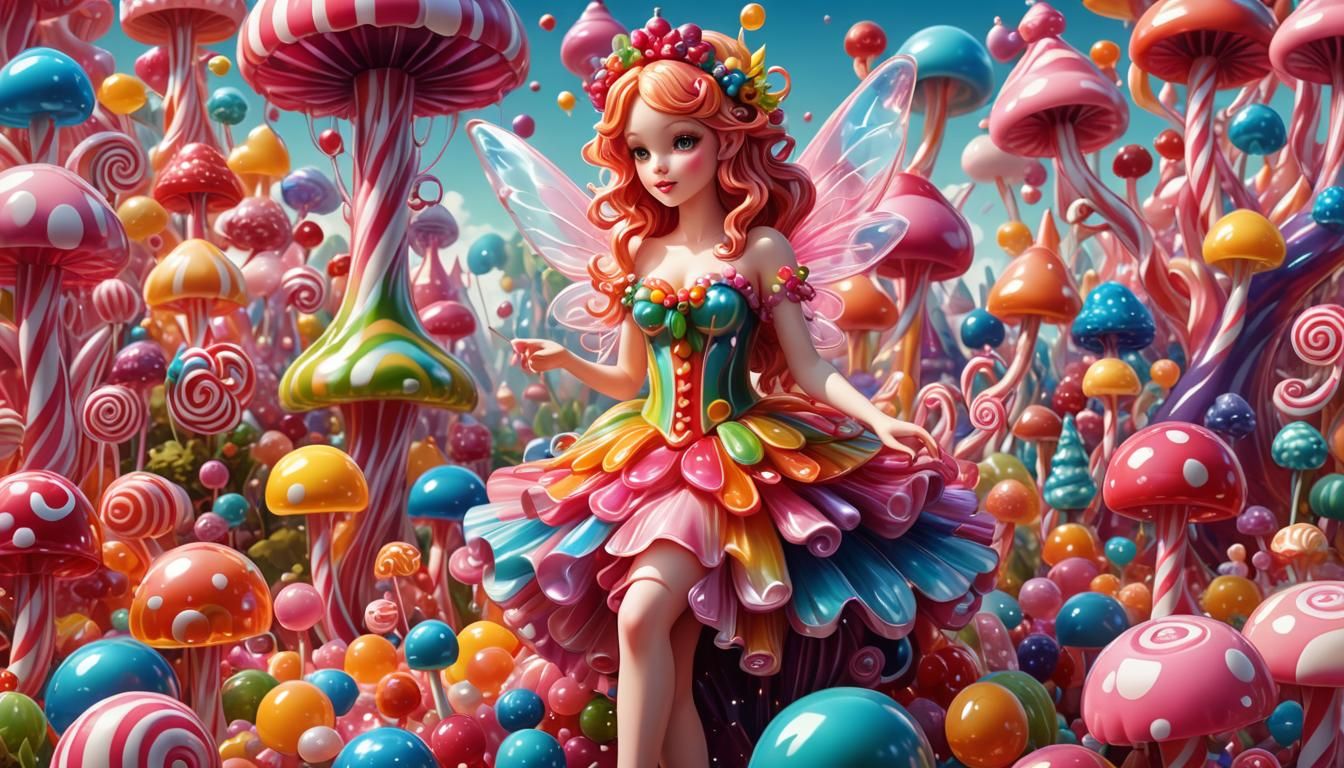 Jelly Fairy Sculpture in Candyland, Candy Art