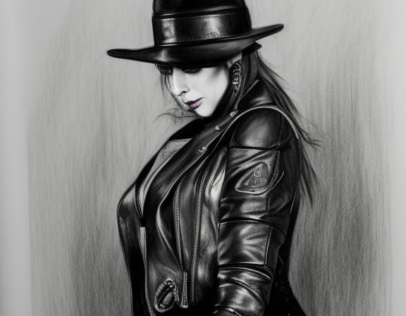 Leather Fashion Portrait in Ethereal Style