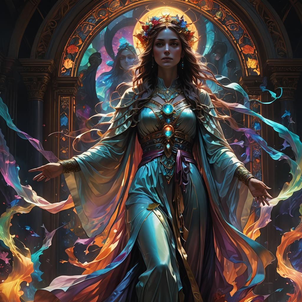 Ethereal Ghost Women in Luminous Silk