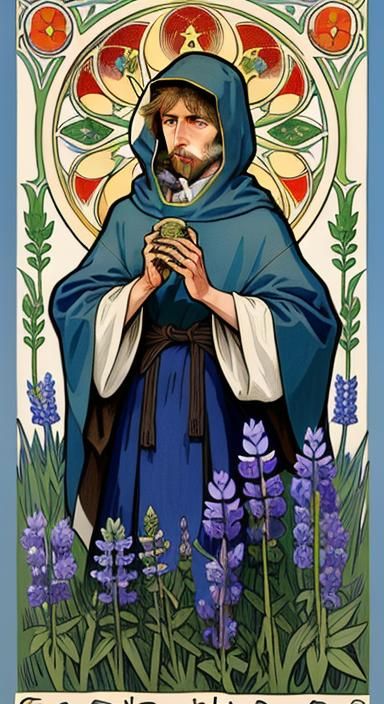 Saint Francis in Vermont: A Mucha-Style Woodcut