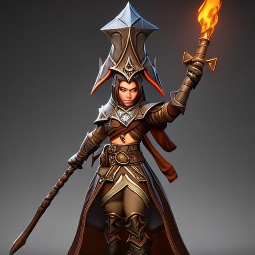 Gnome Wizard in Dark Fantasy Art Style