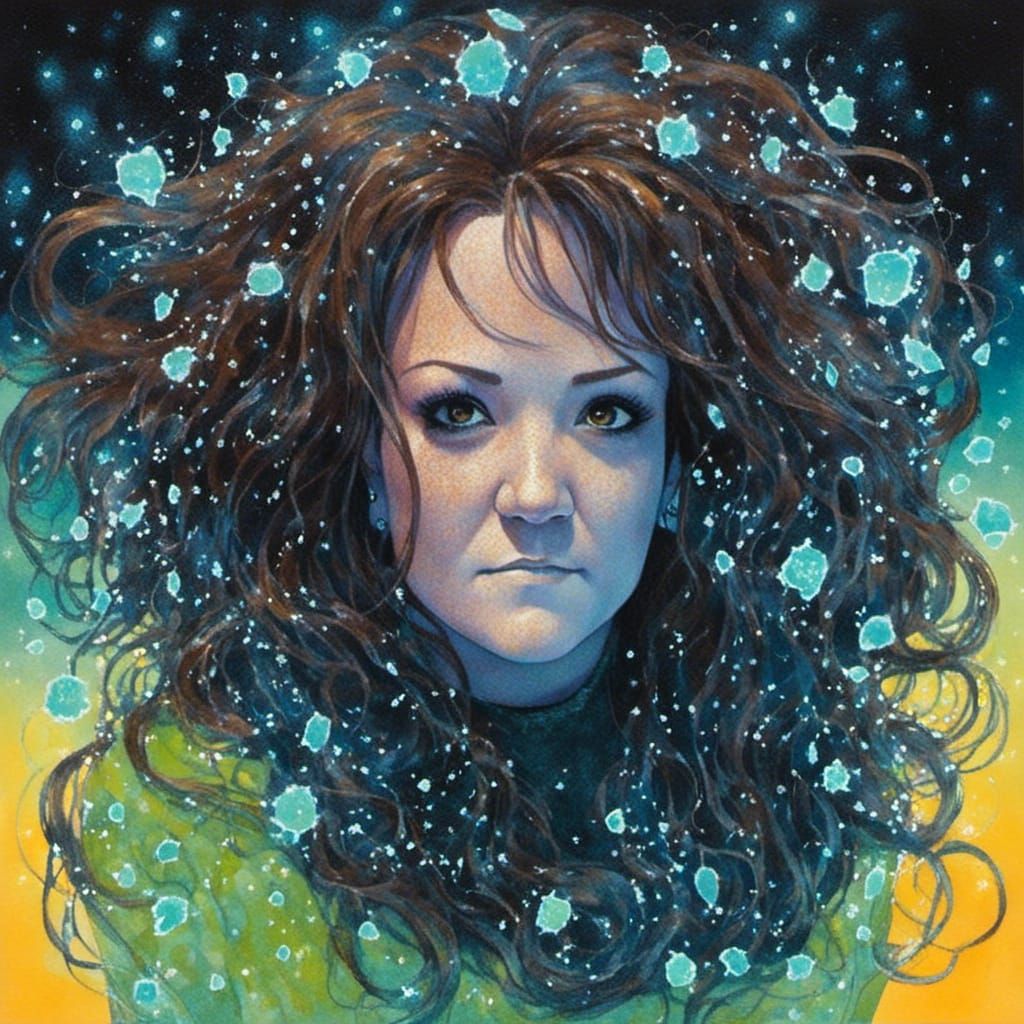 Bioluminescent Fantasy Portrait in Deep Color