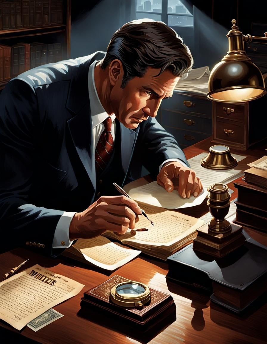 Detective Miller's Pursuit of Truth in Book Art Style